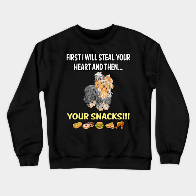 Steal Heart Yorkshire Terrier 50 Crewneck Sweatshirt by blakelan128